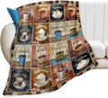 Tijuboni Coffee Throw Blanket Coffee Gifts for Women Men Girls Boys Kids Adults Soft Flannel Fleece Blanket for Couch Sofa Bed Home Decor 50"x60"