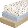 PHF 3 Pack Soft Pet Dogs Crib Sheets Fitted, Comfy Breathable Baby Sheets for Boys Girls, 28x52 Inches Fits Standard Crib and Toddler Mattresses, Pet Dogs