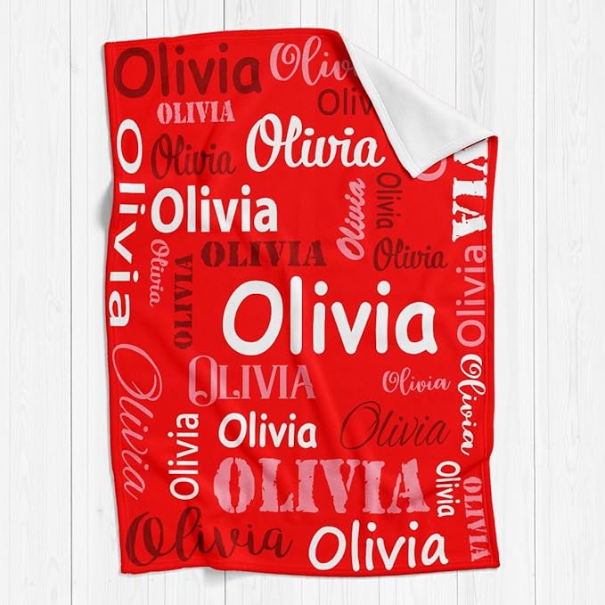 Gudina Personalized Name Blankets and Throws, Custom Blanket with Name, Personalized Christmas Blanket Gifts for Women Men
