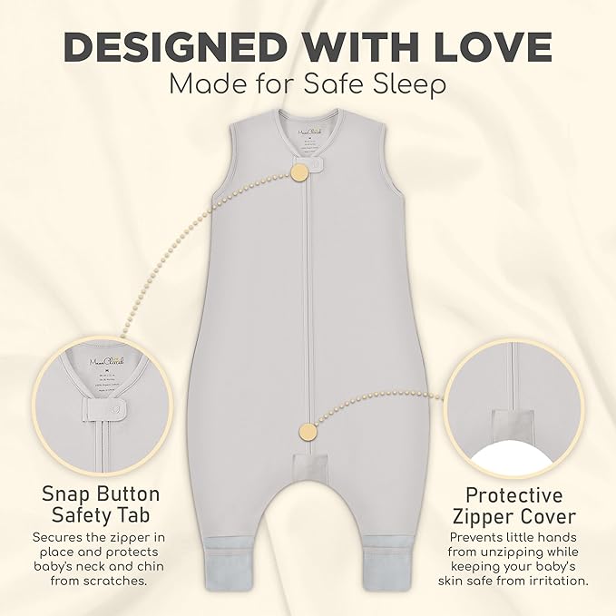 Mama Cheetah Toddler Sleep Sack with Feet 4T-5T, 0.5 TOG Organic Cotton Baby Wearable Blankets with Legs, Baby Sleeping Bag for Walkers, Early Walker X-Large