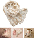 Newborn Photography Wraps Baby Photoshoot Lace Props Girls Posing Layers (Beige A)