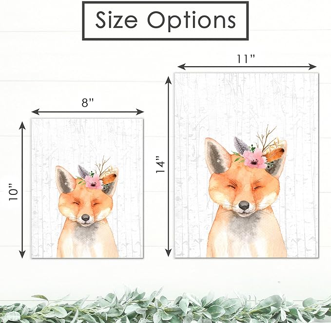 DREAM BIG PRINTABLES Woodland Animals Nursery Wall Art Prints (Set of 6) - Unframed 8x10s - Farmhouse Boho Art - Great - Unisex for Boys and Girls - Kids Bedroom Decor