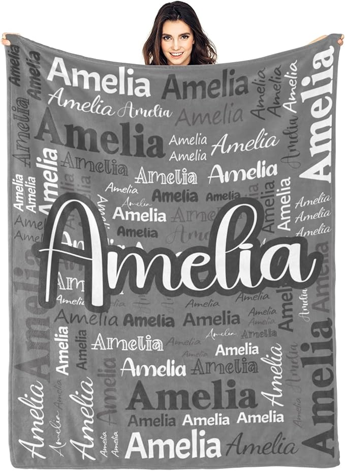 Dr.TOUGH Personalized Blanket for Adult Kids with Name Customized Blankets Personalized Throw Blanket for Christmas Birthday Gifts