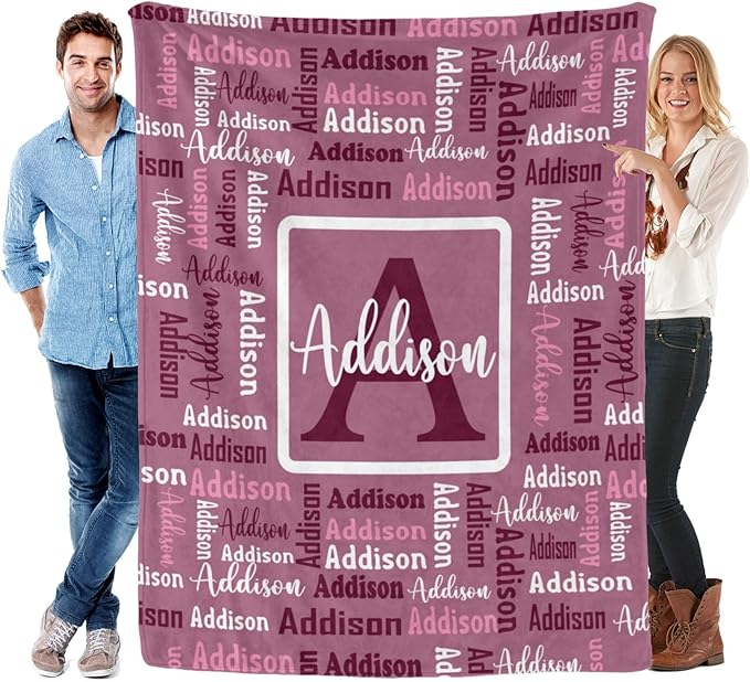 Dr.TOUGH Name Blanket Personalized Blanket for Adult Kids Flannel Customized Personalized Blankets and Throws