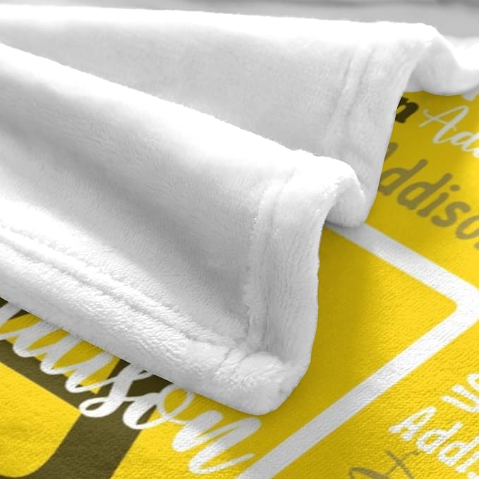 Dr.TOUGH Name Blanket Personalized Blanket for Adult Kids Flannel Customized Personalized Blankets and Throws