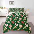 Feelyou Merry Christmas Comforter Set Toddler Size Snowman Bedding Set for Kids Boys Girls Gloves Cookies Duvet Quilt Snowflake Bedroom Decor Microfiber 2 Pcs with 1 Pillow Cases