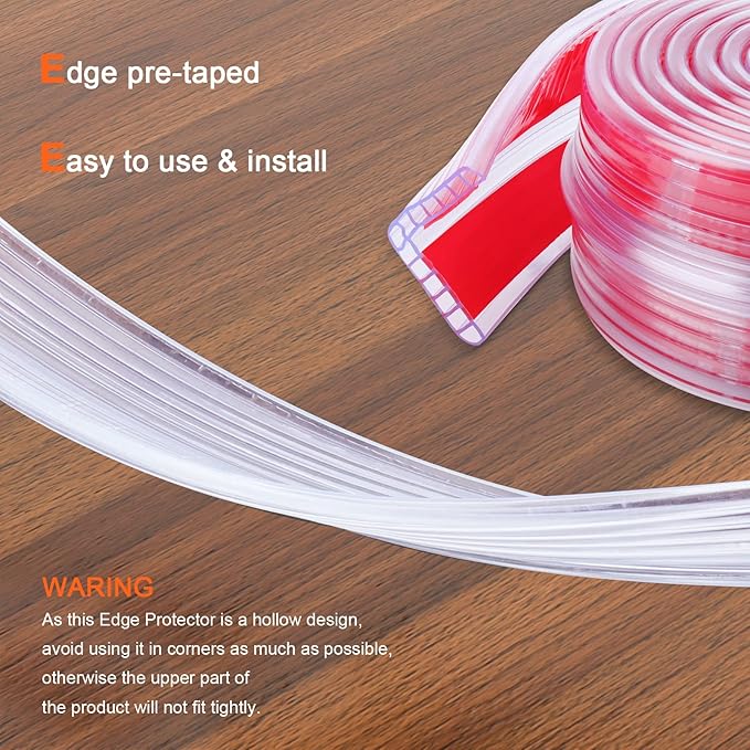 HOMREALM Baby Proofing 7.05ft Long (1.57" Wide) Corner Protector Baby Corner Guards Furniture Corner & Edge Safety Bumpers Clear Baby Proofing Bumper Cushion for Table Furniture Sharp Corners