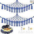 Stuffed Animal Hammock with LED Light, Large Stuffed Animals Storage Corner Plushie Net for Kids Room Decor, 2 Packs Royal Blue