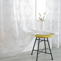 VISIONTEX Sheer Curtains 72 Inches Long 2 Panels Set Grey Moroccan Embroidery Texture Geometric Rod Pocket Ivory White Voile Tulle Semi Window Treatment Pair for Bedroom Living Room 54 x 72 Inches