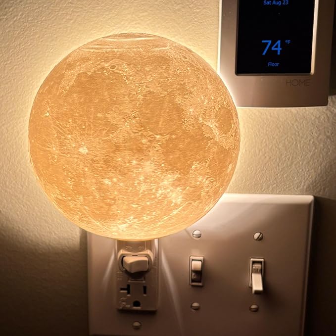 Moon Night Lights | Night Lamp LED Light | 3D Solar System NightLight, Planet Home Décor, Space Nursery, Kids Room, Space Gift, Birthday Gifts, Bedroom Decorations (Moon, 6 Inch)