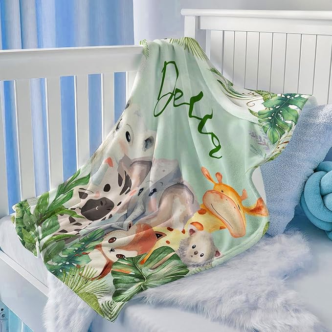 Ship Next Day, Personalized Receiving Baby Blanket for Boys Girls, Custom Babies Blanket with Name, Throw Newborn Swaddle Toddler Blankets, Customized Kids Baby Shower Birthday