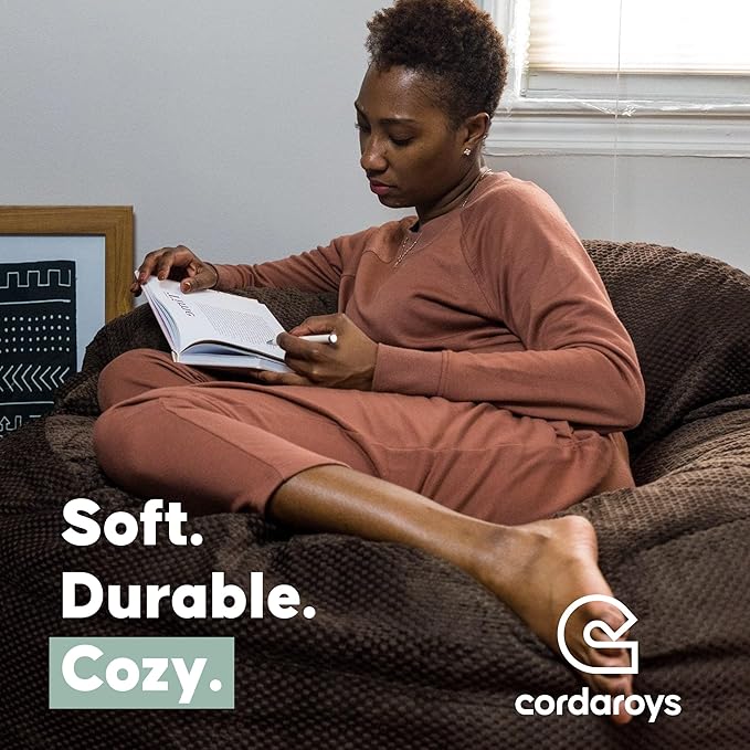 CordaRoy's NEST Gaming Bean Bag Chair-Convertible Bean Bag Chair -Washable Chenille Cover with Pockets for Remote, Controllers-for Living Room,Basement-King Size-Moss|Made in The USA
