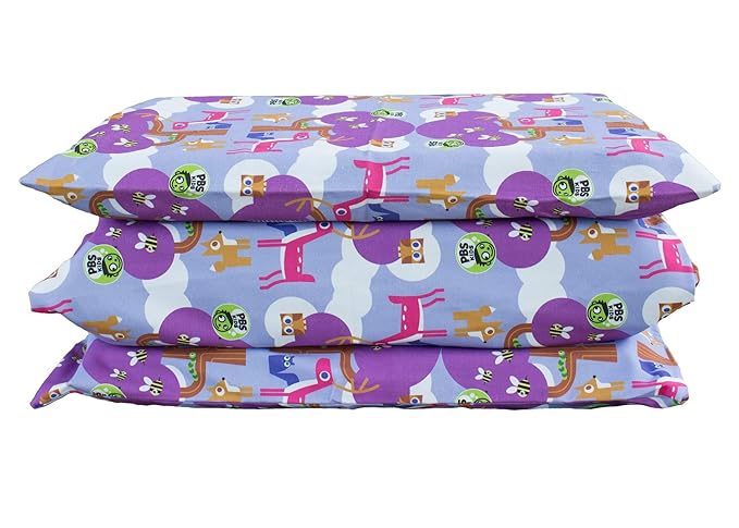 KinderMat 1.5" Thick + PBS Kids Kinderbundle - Washable Cover, Special Edition - Woodland Friends Design - Regular, Sheet is 47" x 22", Value Bundle Great for Daycare & Family Households