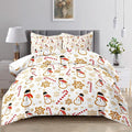 Raphus cucullatus Christmas Bedding Twin,Snowman Christmas Comforter Set,Holiday Bedding Winter Quilt,Snowflake Navidad Comforter Set Twin,Cute Candy Cane Quilt