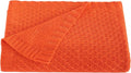 NTBAY Cable Knit Cooling Toddler Blanket, Soft and Breathable Baby Blanket 30x40 Inches Made from Rayon Derived from Bamboo for Crib, Stroller, Nursery, Orange