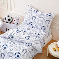 LONAVA Toddler Kids Comforter Set - 4 Pieces Toddler Bedding Sets for Boys Girls Children, Ultra Soft Microfiber Bed in A Bag with Flat Fitted Sheets, Ball Sports