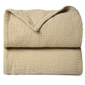 Lulu moon Muslin Quilt Blanket, Crib Blanket for Baby and Toddler,47x47 Inches(Khaki)