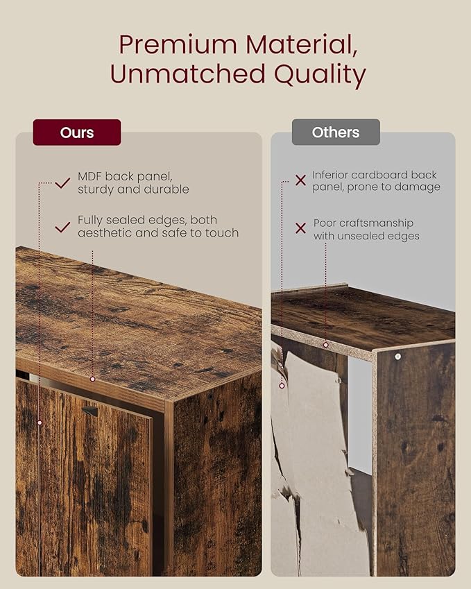 VASAGLE Custos Collection - Bookshelf, Bookcase, Cube Shelf with 6 Compartments, 9.4 x 25.8 x 38.6 Inches, Storage Shelf, for Living Room, Home Office, Dining Room, Rustic Brown ULBC423K01