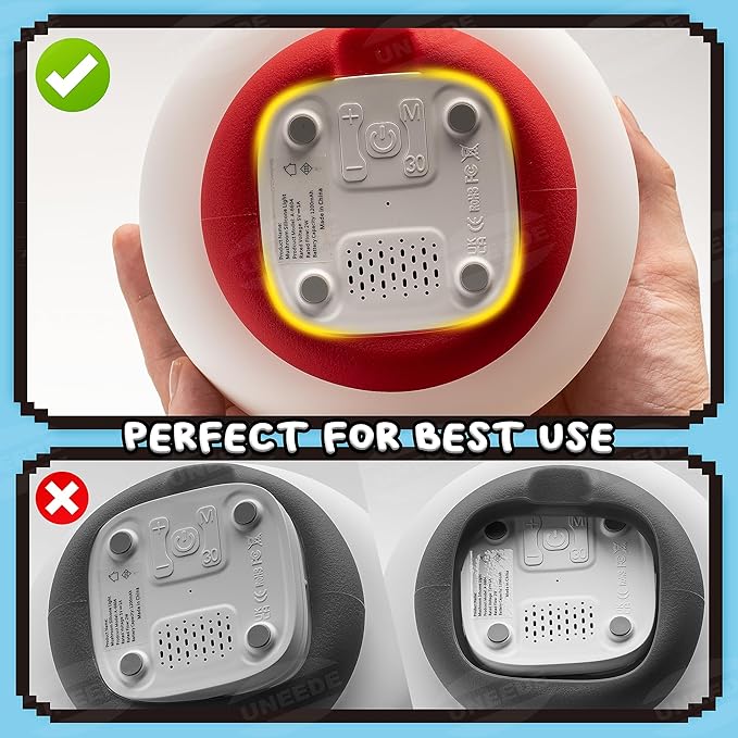 UNEEDE Mushroom Lamp for Kids, 13 Sound Effects Toddler Night Light, Squishy Nursery Mushroom Decor with Timer, Christmas Birthday Gift