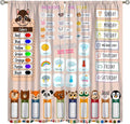 Funny Kids Educational Alphabet Curtain Cartoon Colorful Weather Multiplication Table Printed Rod Pocket Blackout Window Treatments for Bedroom Living Room 72" W X 63" L
