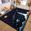Space Children's Play Rug,5x8ft,Solar System Planet Rocket Play Mat Rug, Suitable for Boys and Girls, Home Decor,Educational Learning Play Area Rug,Suitable for Children's Bedroom Playroom
