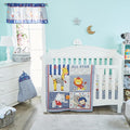 EVERYDAY KIDS 4 Piece Boys Crib Bedding Set - Jungle Sports - Soft 100% Cotton Percale - Includes Quilt, Fitted Sheet, Dust Ruffle and Diaper Stacker - Nursery Bedding Set - Baby Crib Bedding Set