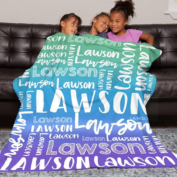Dr.TOUGH Personalized Blankets with Name Customized Baby Blankets for Girls Boys Adults Monogrammed Blankets and Throws Christmas Birthday Mothers Valentines Day Gift (Z-Colorful 07, 50''×60'')
