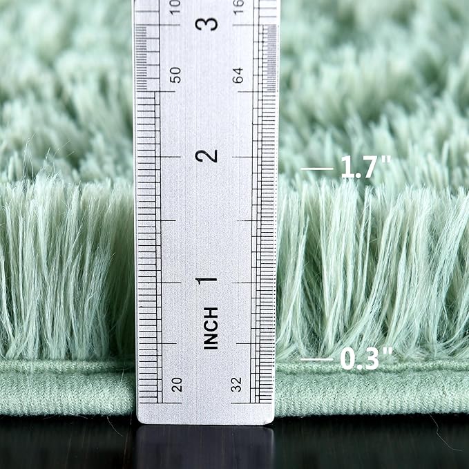 Sage Rug Collection - 3 x 5' Non-Slip Height Pile 1.4" Plush Rug Rubber Backing - Throw Rugs Carpet for Bedroom