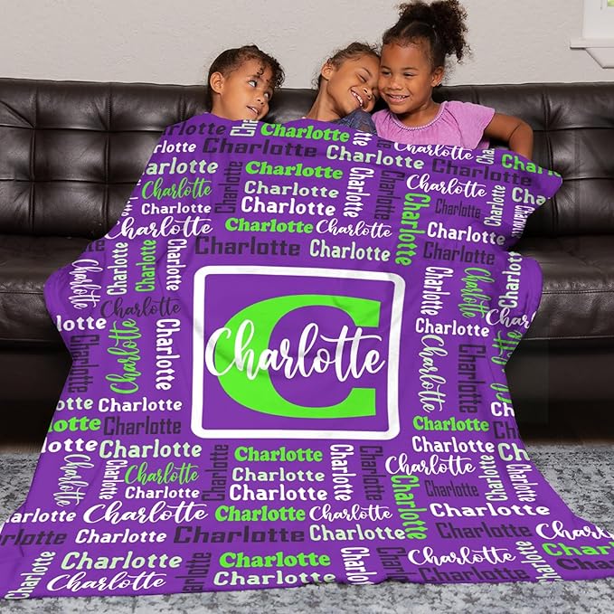 Dr.TOUGH Name Blanket Personalized Blanket for Adult Kids Flannel Customized Personalized Blankets and Throws