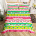 Christmas Bedding Set Cute Fox Santa Claus Polar Bear Comforter Cover for Kids Boys Girls Teens Christmas Tree Duvet Cover Breathable Pink Dots Stripe Bedspread Cover Room Decor Quilt Cover Toddler