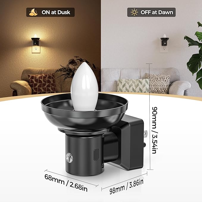 DORESshop LED Night Light[2 Pack], Night Lights Plug into Wall, 3 Level Brightness Adjustable Plug in Night Light, Dusk to Dawn Sensor Nightlights for Adults