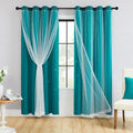 XiDi Black Out Curtains for Girls Bedroom Decor, Unicorn Curtains for Kids Room, Blackout Curtains for Living Room 63 inchs Long 52 inches Wide 2 Panel Teal