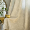 ENJOYBRIDAL Floral 63 Inch Curtains 2 Panel Set Light Camel Rustic Drapes Rod Pocket Bedroom Living Room Semi Sheer Window Curtain Panels Short Farmhouse Boho Chic Cute Window Treatments