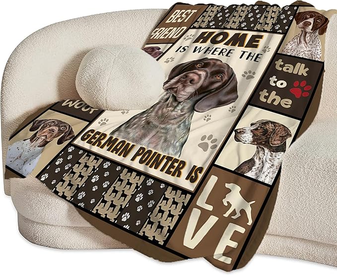 German Shorthaired Pointer Gifts & Decor: Cute Dog Throw Blanket - Soft, Warm, Cozy Fleece for Couch, Sofa, Bed - 60"x50"