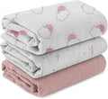Muslin Swaddle Blankets for Newborn, 3 Pack Breathable Soft Receiving Blanket, Large 38 x 40 inches Swaddle Wrap Burping Clothes Diapers, Essentials Infant Shower Items, Toddler Gift (Clouds & Stars)