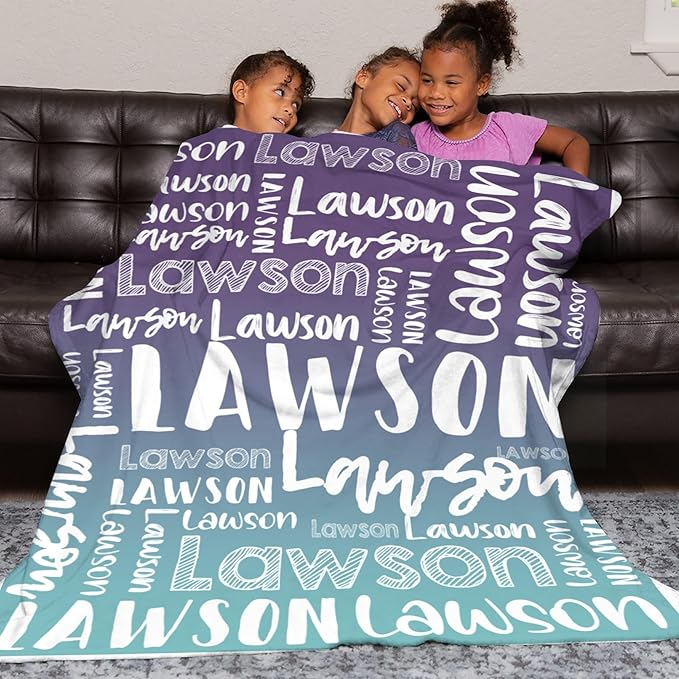 Dr.TOUGH Personalized Blankets with Name Customized Baby Blankets for Girls Boys Adults Monogrammed Blankets and Throws Christmas Birthday Mothers Valentines Day Gift (Z-Colorful 06, 40''×50'')