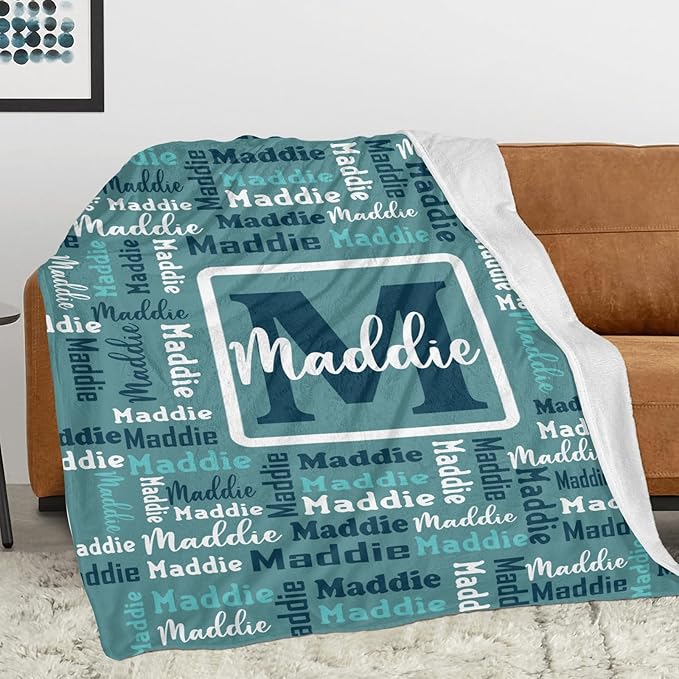 Dr.TOUGH Name Blanket Personalized Blanket for Adult Kids Flannel Customized Personalized Blankets and Throws