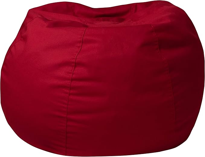 EMMA + OLIVER Small Solid Red Bean Bag Chair for Kids and Teens