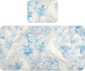 Cooling Baby Mattress pad Protector 28" x 52"Ultra Soft Crib Bumper Pads for Kids, Adult Elegant Animal White Cockatoos Bird Gray Blue