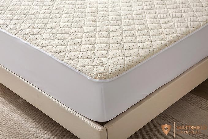 Luxury Quilted Organic Cotton Mattress Protector California King - 380 GSM Waterproof & Breathable Pad - Deep Pocket Fitted Cover - Soft & Silent Protection