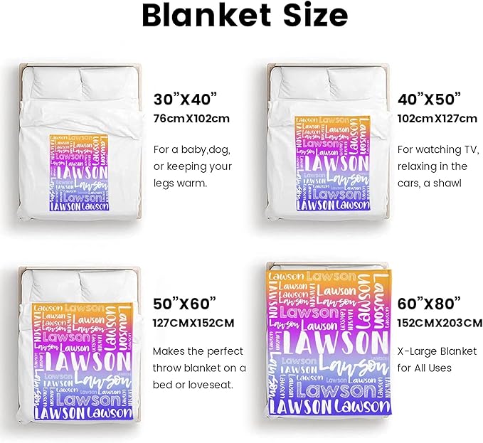 Dr.TOUGH Personalized Blankets with Name Customized Baby Blankets for Girls Boys Adults Monogrammed Blankets and Throws Christmas Birthday Mothers Valentines Day Gift (Z-Colorful 04, 40''×50'')