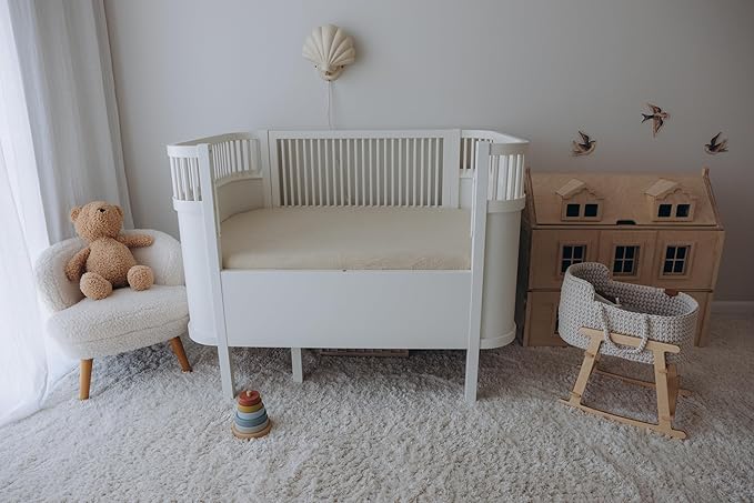Dreamology Pack and Play Sheets,Mini Muslin Crib Sheet,2 Pack,100% Cotton Crib Sheets,Soft,Breathable,Baby Crib Sheets,Girls,Boys,Pack n Play Sheets Fitted,24x38 Mini Crib Sheet | Caramel,Ecru