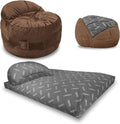 CordaRoy's NEST Gaming Bean Bag Chair-Convertible Bean Bag Chair -Washable Chenille Cover with Pockets for Remote, Controllers-for Living Room,Basement-Queen Size-Espresso|Made in The USA