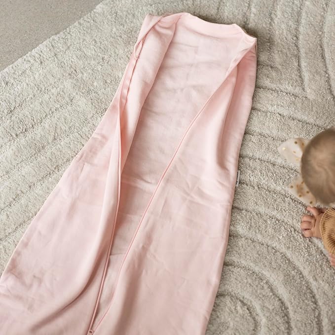 Tiny Twinkle Baby Sleep Sack 3-6 Months 1.0 TOG, Cotton & Elastane Wearable Blanket, Swaddle Transition Micro-Fleece, Machine Washable(Pink)