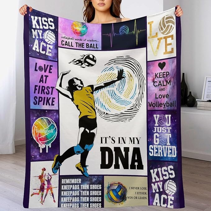 Volleyball Blanket Volleyball Gifts for Girls Boys Woman Kids Lover Sport Throw Blankets Soft Blanket Warm Fleece Flannel Plush Blankets for Bed Sofa Couch 50"x60"