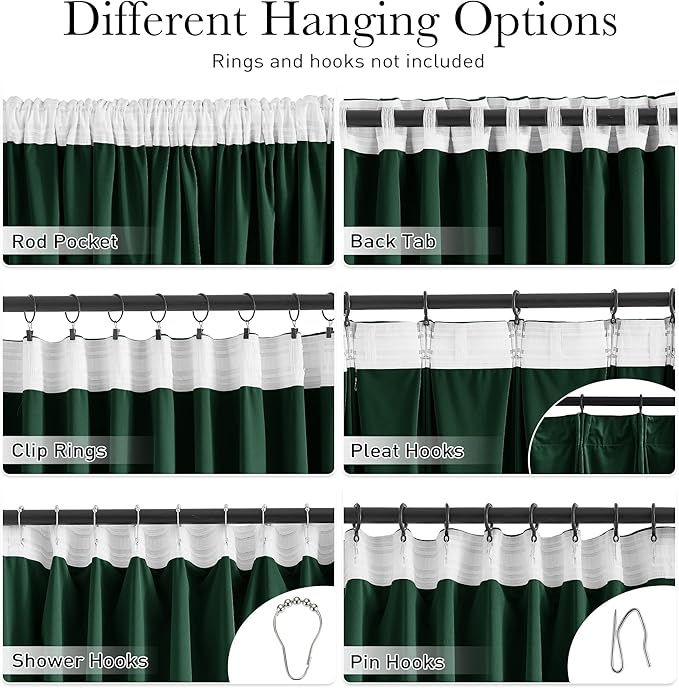 StangH Dark Green Velvet Curtains 84 inches - Christmas Decor Luxury Thick Room Darkening Window Drapes for Bedroom, Thermal Insulated Privacy Curtains for Living Room, W52 x L84, 2 Panels