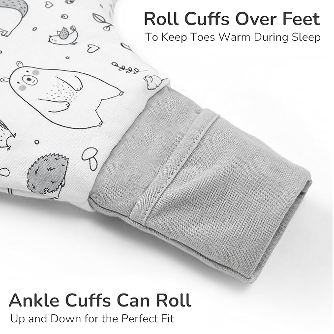 Mama Cheetah Toddler Sleep Sack with Feet, 2.5 TOG Organic Cotton Baby Sleeping Bag with Legs, Winter Baby Wearable Blankets for Early Walker 6-18 Month