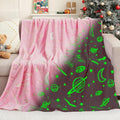inhand Pink Blanket Girl Room Decor Glow in The Dark Blanket Soft Cute Space Star Moon Galaxy for Kids Birthday Gifts Planet Toys for 1,2,3,4,5,6,7,8,9,10Years Old (30''x40'' Pink)