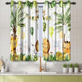 Renaiss 26 x 36 Inch Rainforest Safari Animal Curtains African Jungle Tropical Lions Tigers Elephants Giraffes Palm Trees Pattern Polyester Fabric Grommet Window Drapes for Nursery Bedroom 2 Panels
