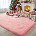 Pink Fluffy Area Rug - 3x5 Kids Rug for Bedroom, Nursery, Playroom & Dorm